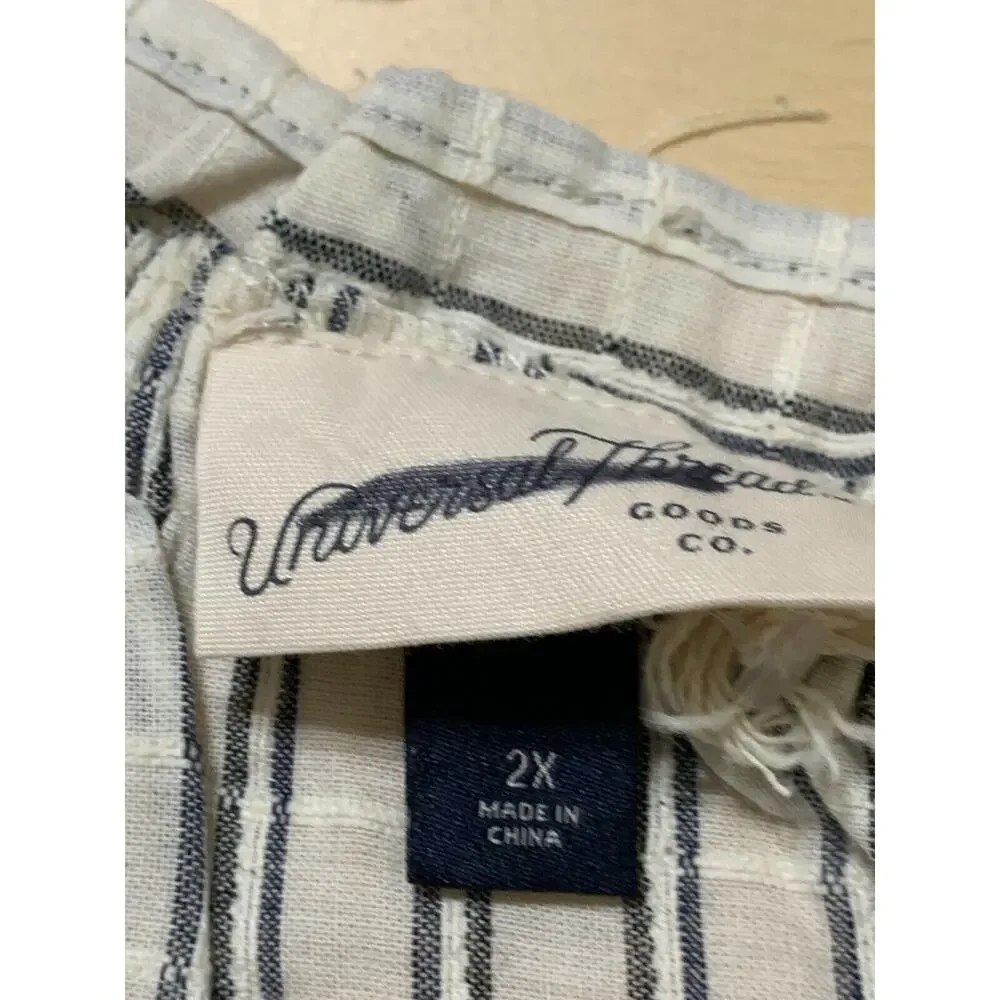 Universal Thread Stripe Embroidered Tassel Tie Strap Tank Top - Picture 8 of 10